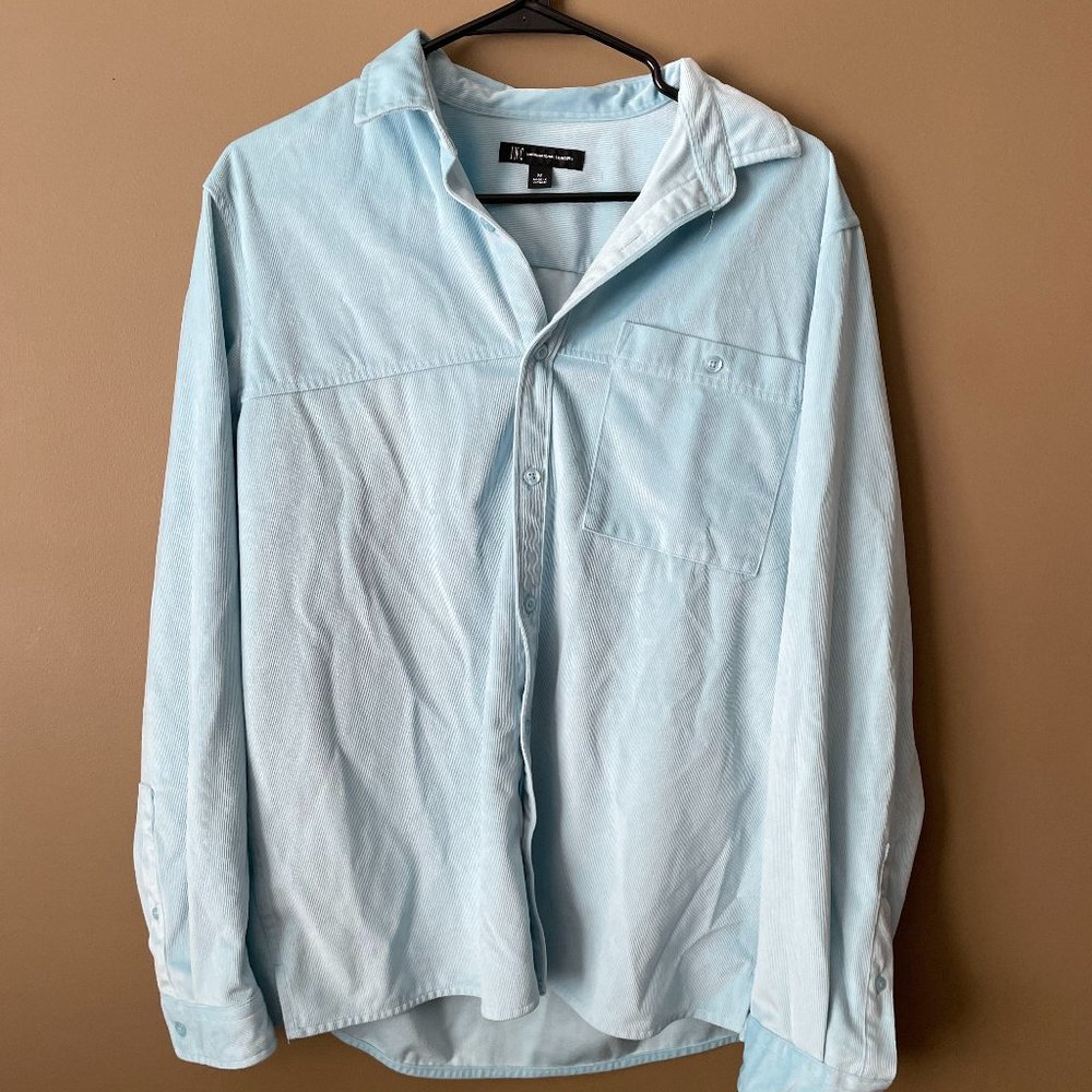 International Concepts Long Sleeve Blue Button-Up